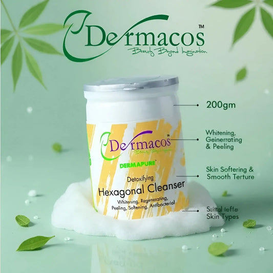 Dermacos Hexagonal Cleanser - 200 Gm | Dermacos Cleanser | Dermacos Facial cleaser | Dermacos Cleanser Hexagonal trustedshop